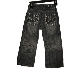 City Ink Toddler Girls Gray Embellished Jeans Size 3T With Pocket Details & Dist